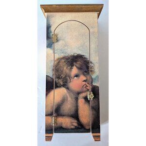Hubertocourt Mini Home Altar Cabinet Devotional Raphael Painting Decoupage Wood